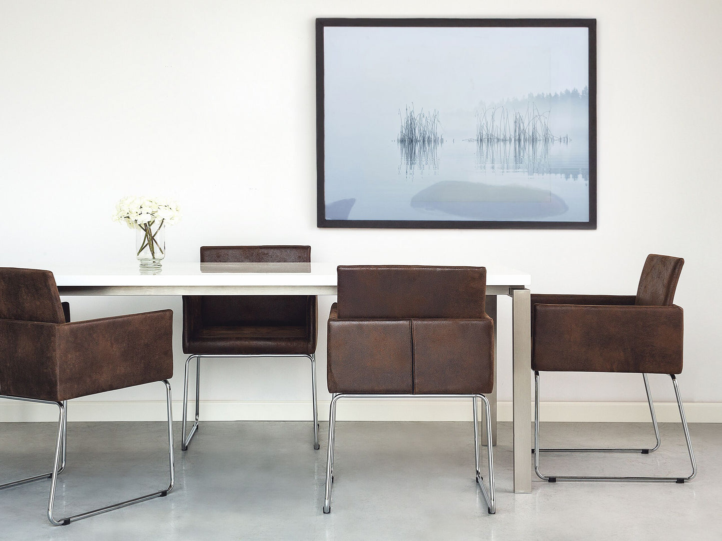 Esszimmerstuhl Polsterbezug dunkelbraun 2er Set GOMEZ