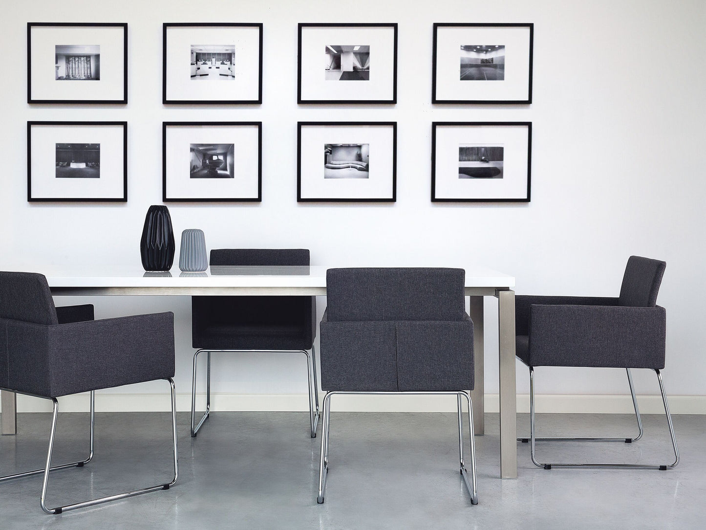 Esszimmerstuhl 2er Set Stoff Dunkelgrau GOMEZ