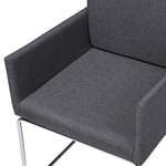 Esszimmerstuhl 2er Set Stoff Dunkelgrau GOMEZ