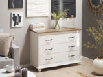 Kommode mit 3 Schubladen EVERETT 79 cm Weiss