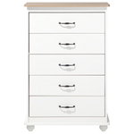 Kommode mit 5 Schubladen SHARON 117 cm Weiss