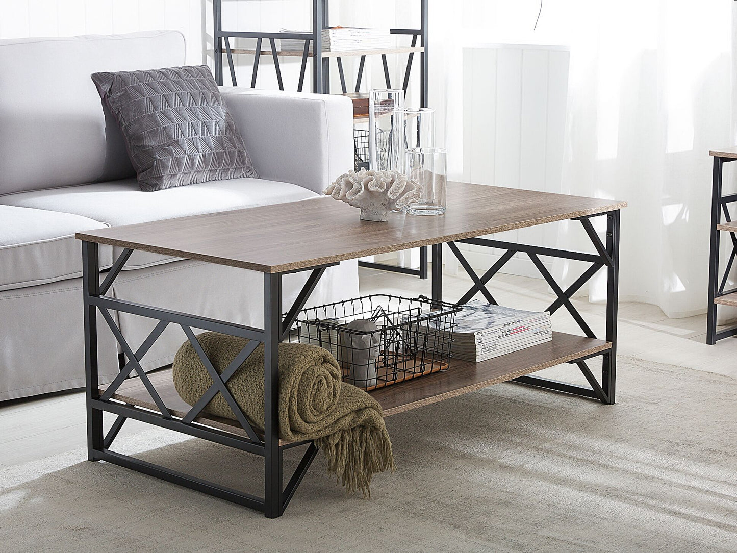 Couchtisch Holzoptik taupe rechteckig BOLTON