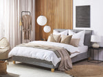Bett mit Lattenrost Stoff SENNEZ 160 x 200 cm Hellgrau