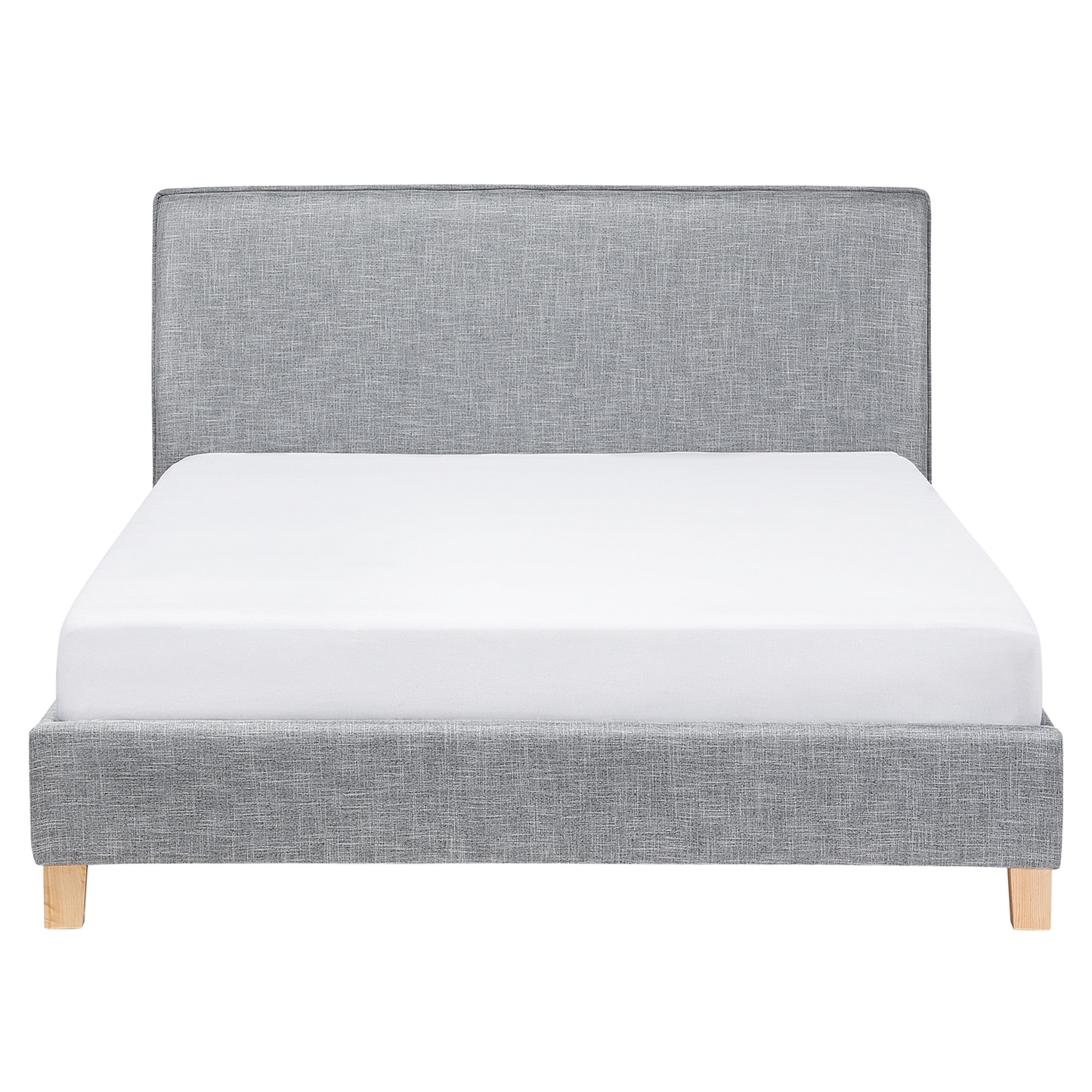 Bett mit Lattenrost Stoff SENNEZ 160 x 200 cm Hellgrau