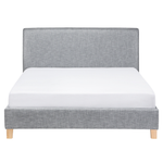 Bett mit Lattenrost Stoff SENNEZ 160 x 200 cm Hellgrau