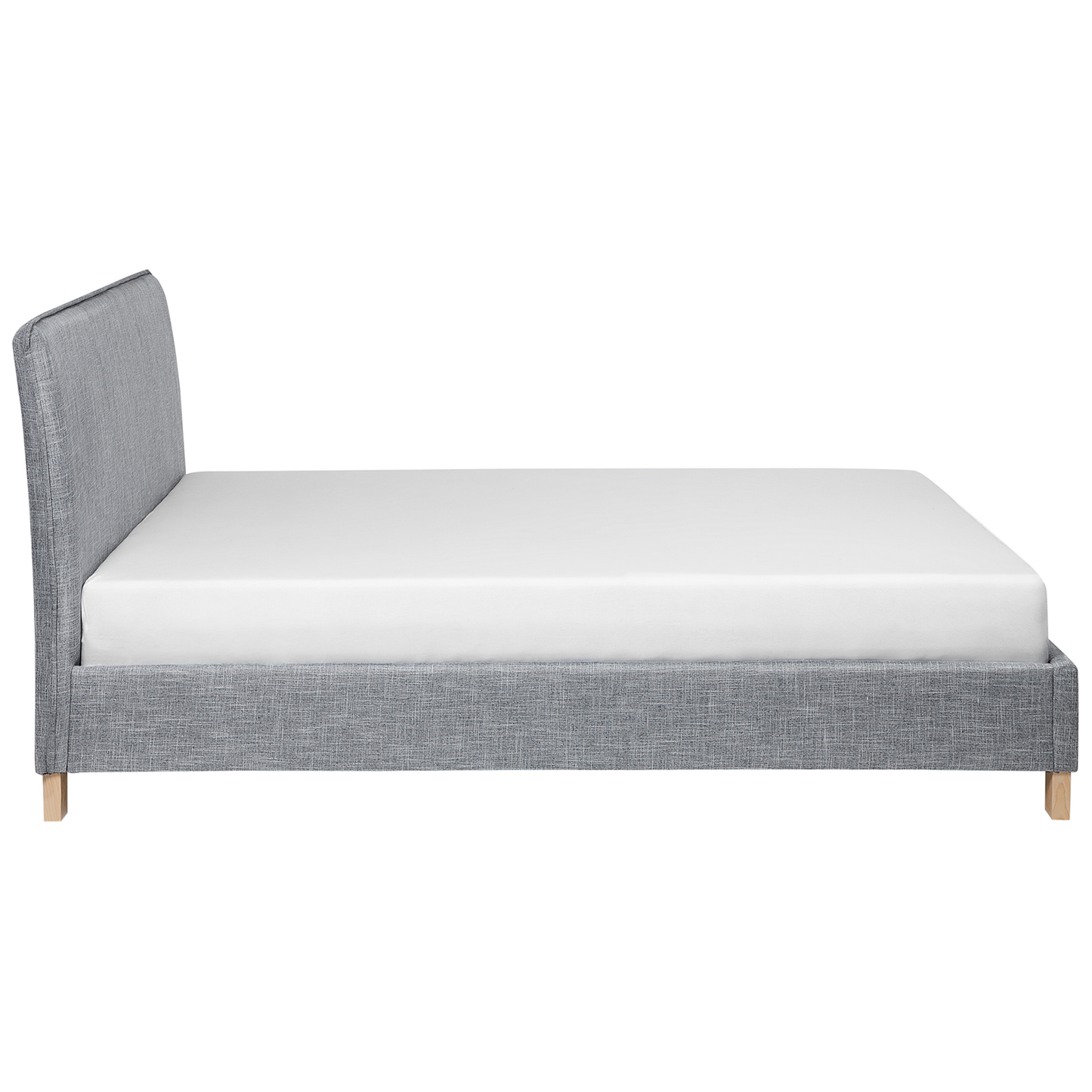 Bett mit Lattenrost Stoff SENNEZ 160 x 200 cm Hellgrau