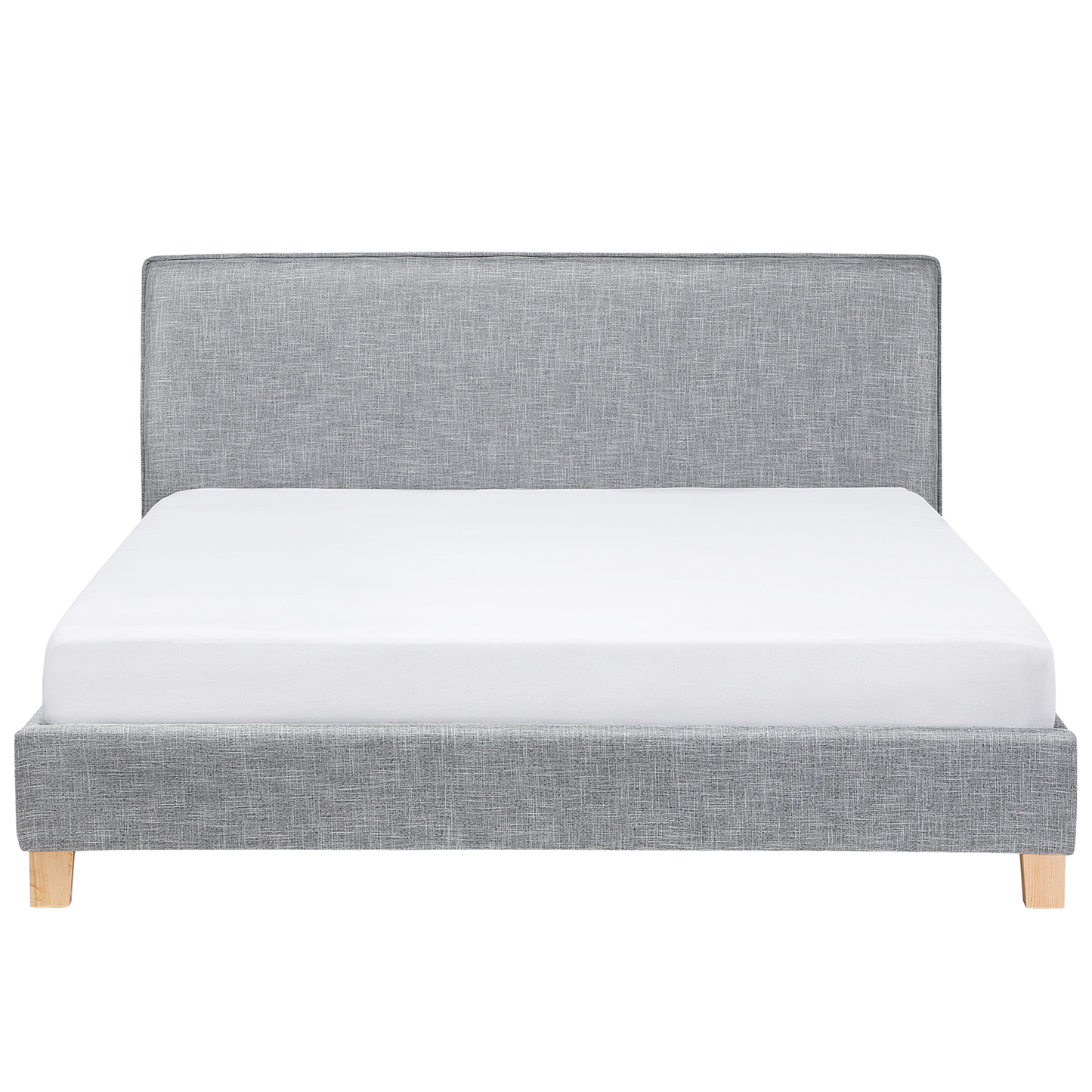 Polsterbett Leinenoptik grau Lattenrost 180 x 200 cm SENNEZ