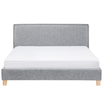 Polsterbett Leinenoptik grau Lattenrost 180 x 200 cm SENNEZ
