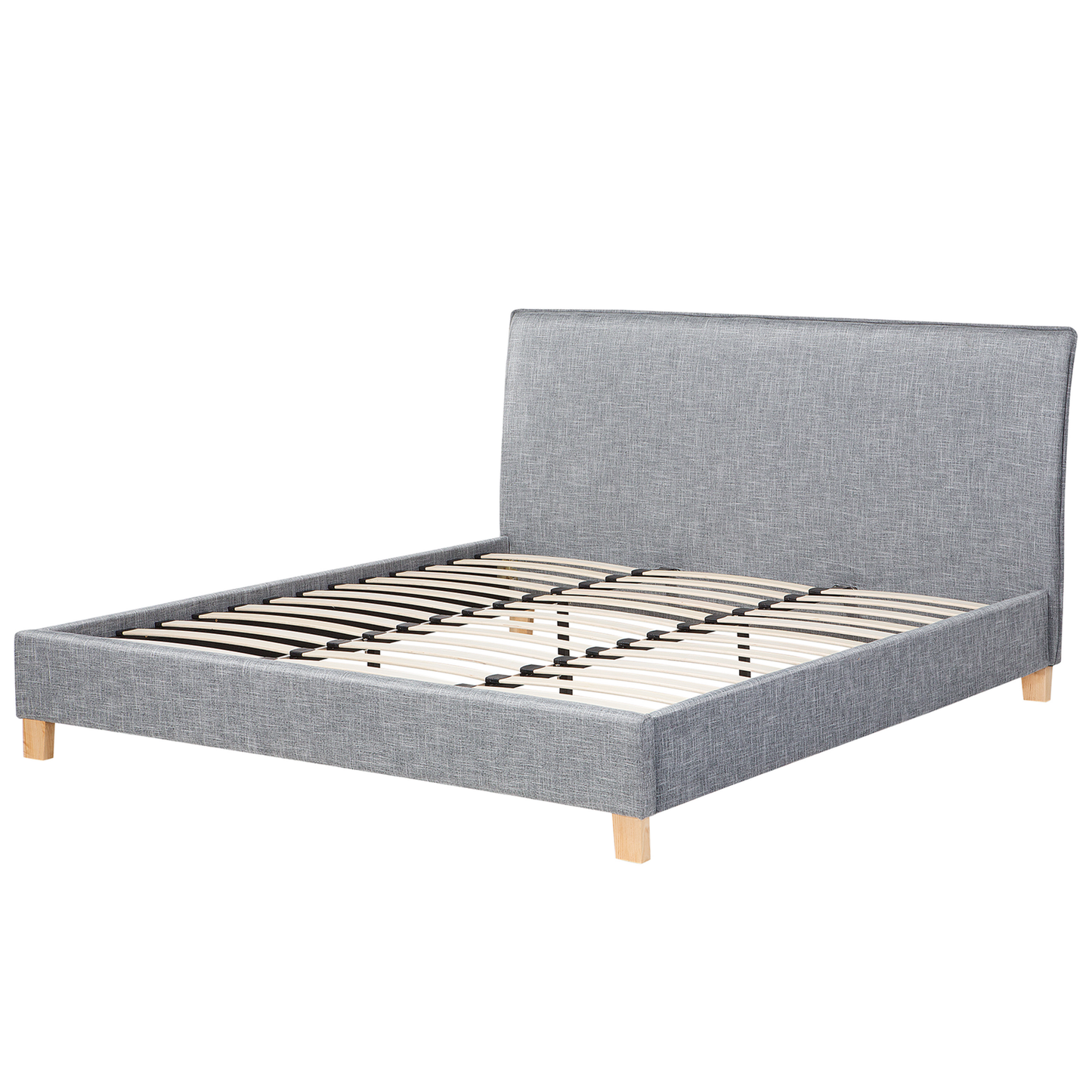 Polsterbett Leinenoptik grau Lattenrost 180 x 200 cm SENNEZ