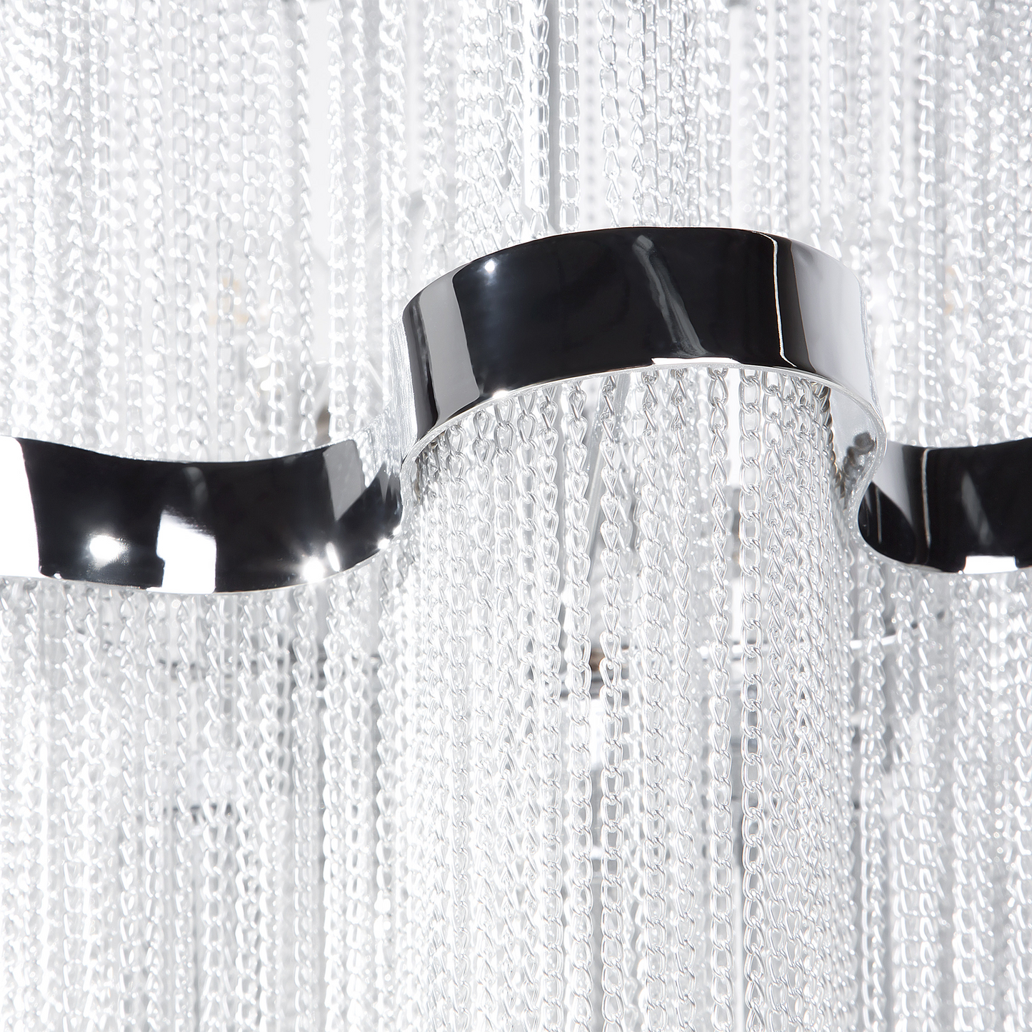 Kronleuchter Metall silber Wasserfall-Optik 6-flammig MUCONE