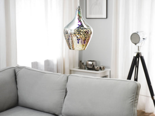 Hängelampe Glas silber Glockenform SOANA