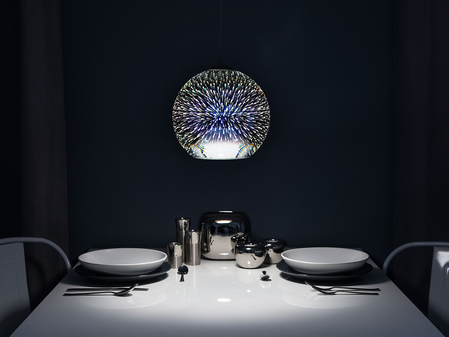 Hängelampe SESSERA Glas Silber