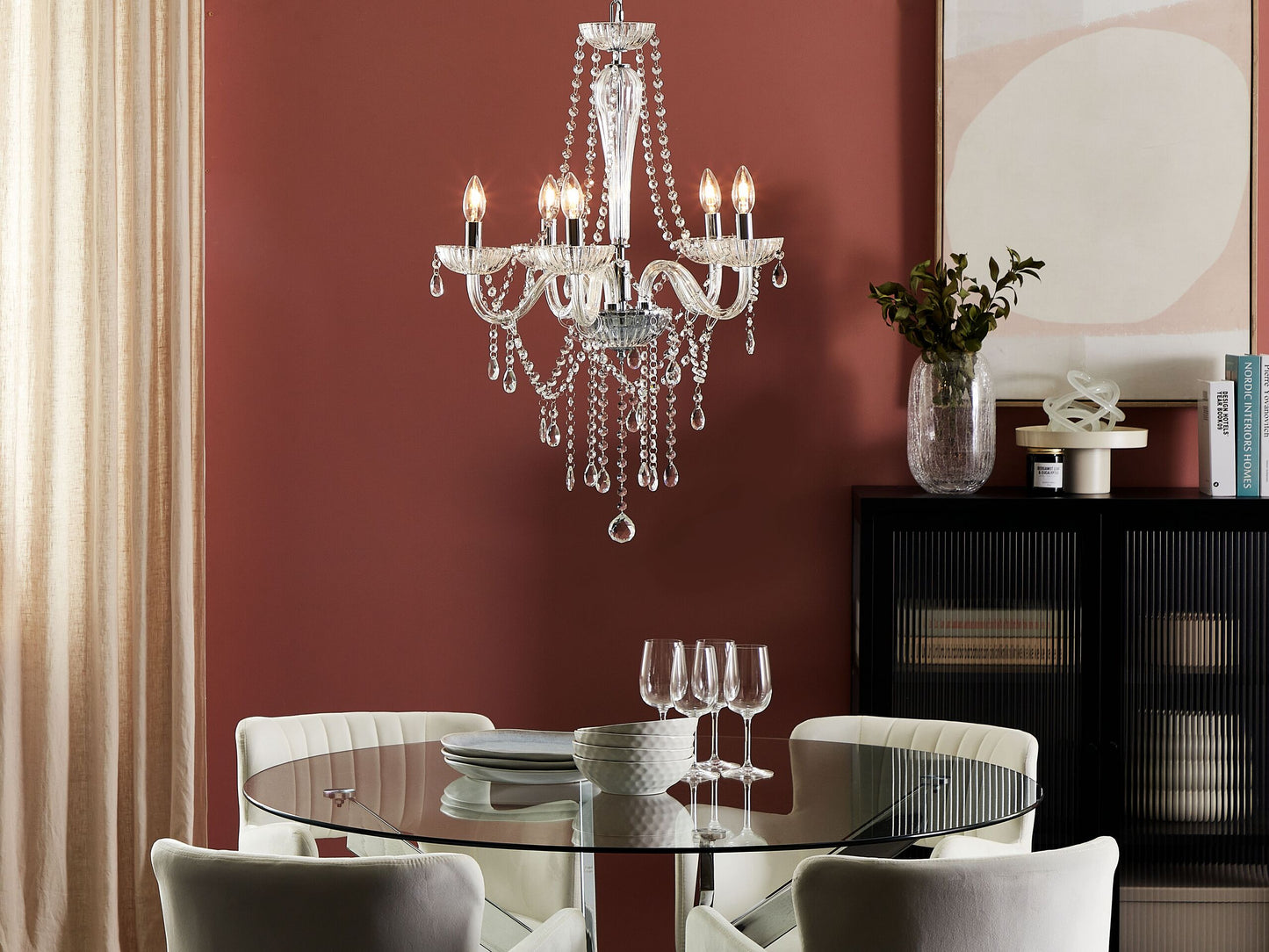 Kronleuchter LOCONE Kristall Silber