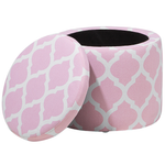 Hocker mit Deckel rosa-weiss ⌀ 35 cm TUNICA