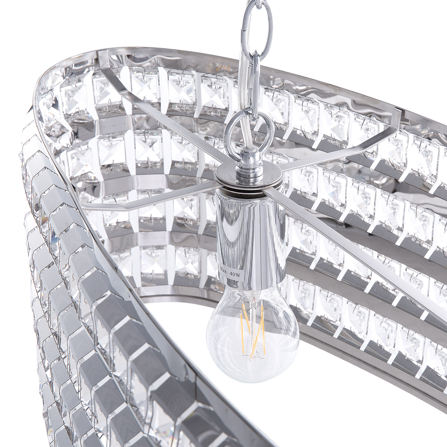 Hängelampe CAVONE Kristall Silber