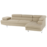 5-Sitzer Ecksofa hellbeige linksseitig NORREA