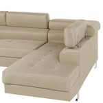 5-Sitzer Ecksofa hellbeige linksseitig NORREA