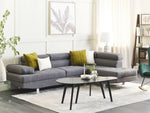 5-Sitzer Ecksofa grau linksseitig NORREA