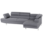 5-Sitzer Ecksofa grau linksseitig NORREA