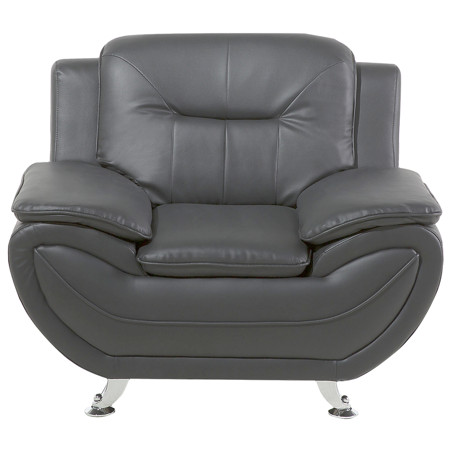Clubsessel Kunstleder Grau LEIRA