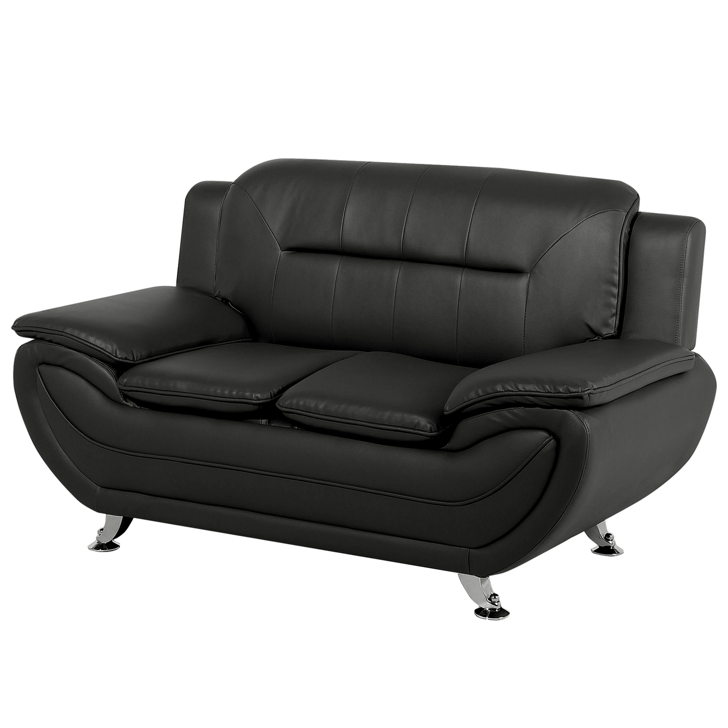 2-Sitzer Sofa Kunstleder schwarz LEIRA