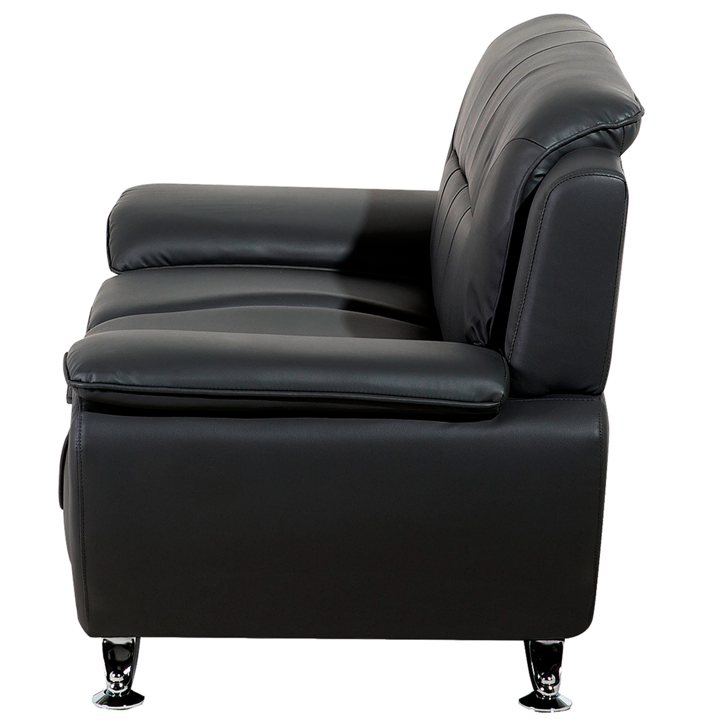 2-Sitzer Sofa Kunstleder schwarz LEIRA