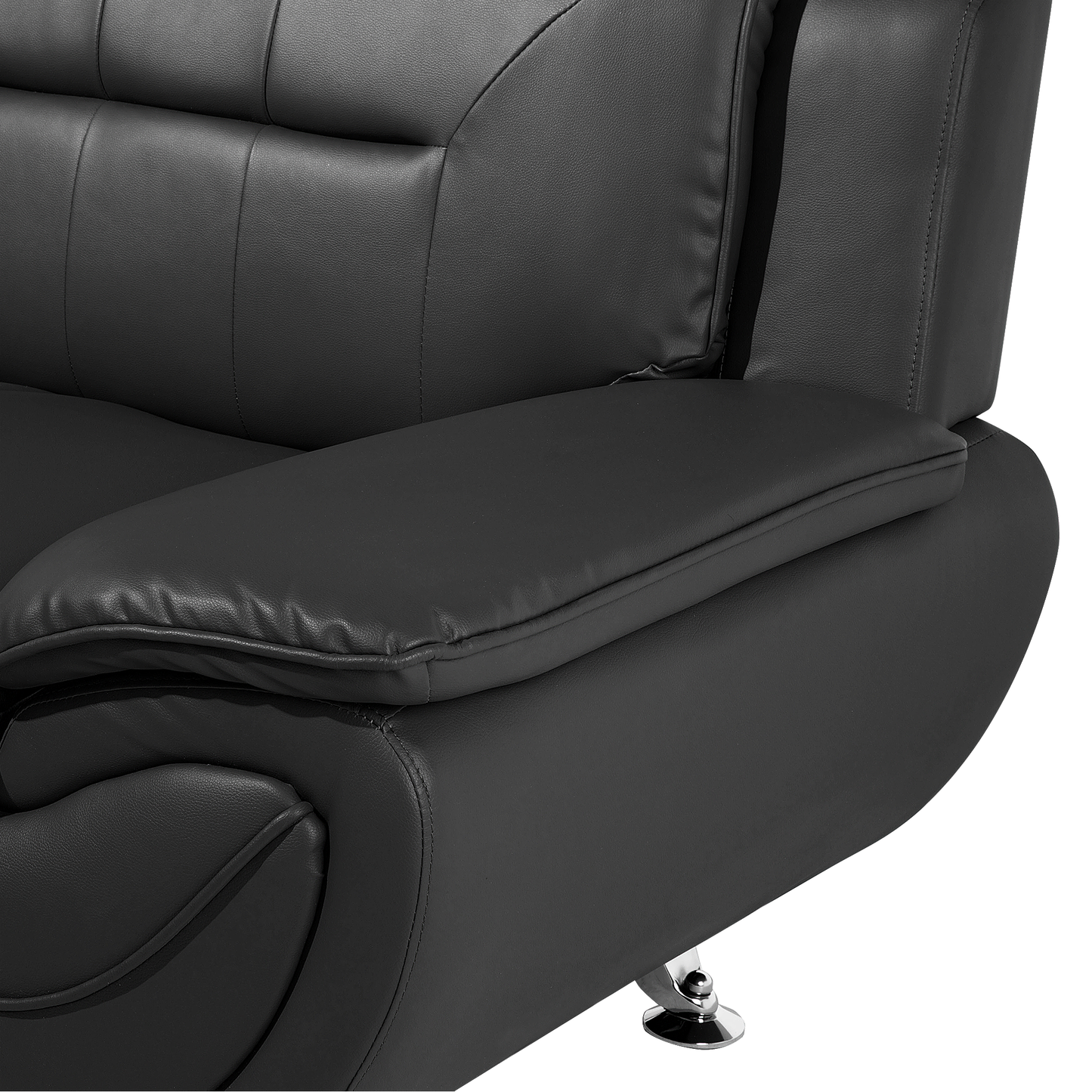 2-Sitzer Sofa Kunstleder schwarz LEIRA