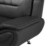 2-Sitzer Sofa Kunstleder schwarz LEIRA