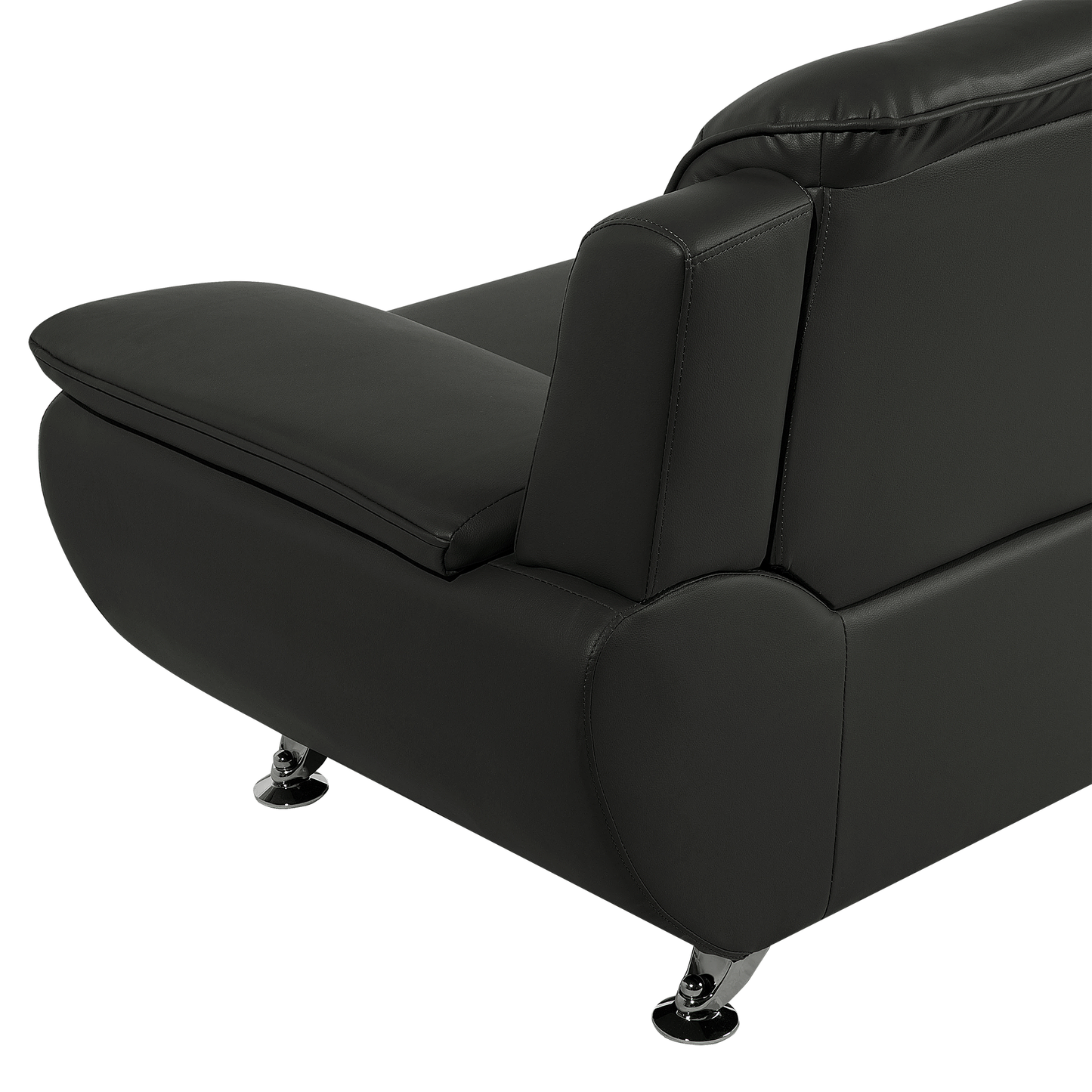 2-Sitzer Sofa Kunstleder schwarz LEIRA