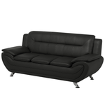 3-Sitzer Sofa Kunstleder schwarz LEIRA
