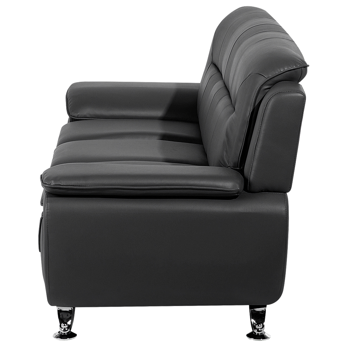 3-Sitzer Sofa Kunstleder schwarz LEIRA