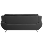 3-Sitzer Sofa Kunstleder schwarz LEIRA