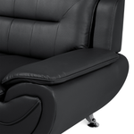 3-Sitzer Sofa Kunstleder schwarz LEIRA