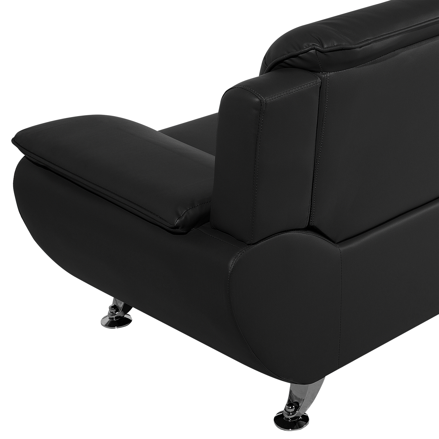 3-Sitzer Sofa Kunstleder schwarz LEIRA