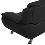 3-Sitzer Sofa Kunstleder schwarz LEIRA