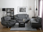 3-Sitzer Sofa Kunstleder grau LEIRA