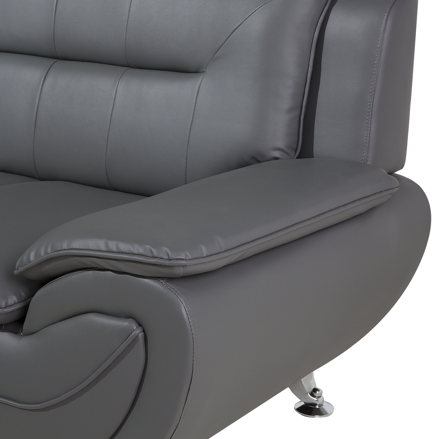 3-Sitzer Sofa Kunstleder grau LEIRA