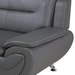 3-Sitzer Sofa Kunstleder grau LEIRA