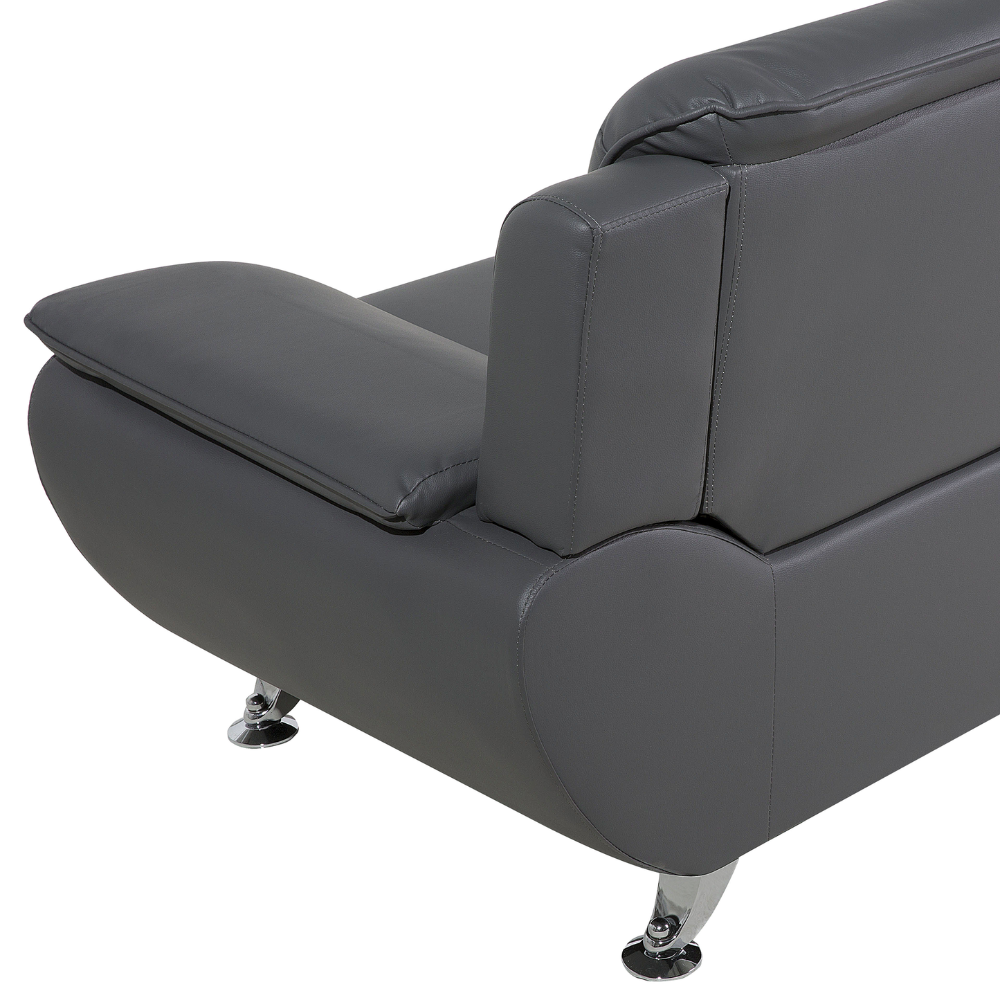 3-Sitzer Sofa Kunstleder grau LEIRA