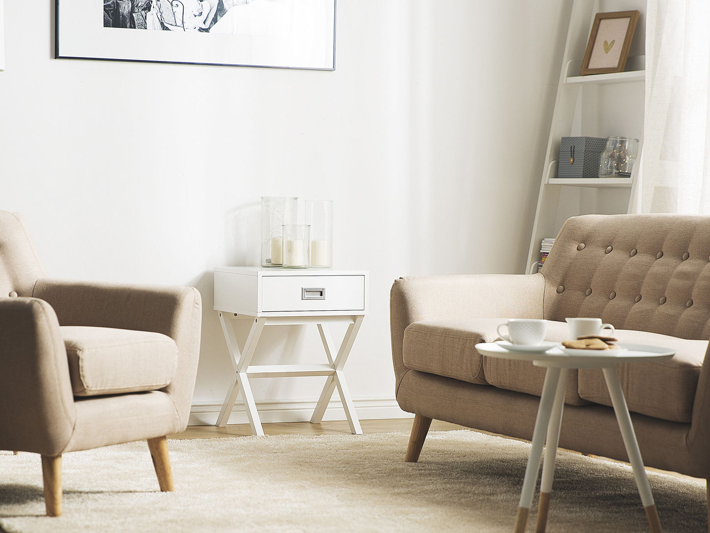 Nachttisch mit 1 Schublade Weiss MONROE