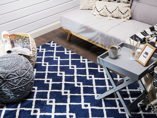 Teppich blau 140 x 200 cm Kurzflor SERRES