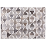 Teppich Kuhfell grau 160 x 230 cm Patchwork Kurzflor ALAKA