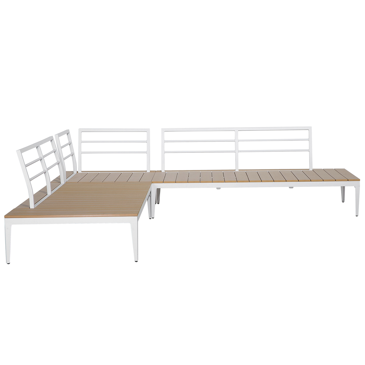 Garten Ecksofa mit Tisch 5-Sitzer POSITANO Grau