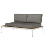 Garten Ecksofa mit Tisch 5-Sitzer POSITANO Grau