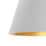 Hängelampe weiss / gold Kegelform TAGUS