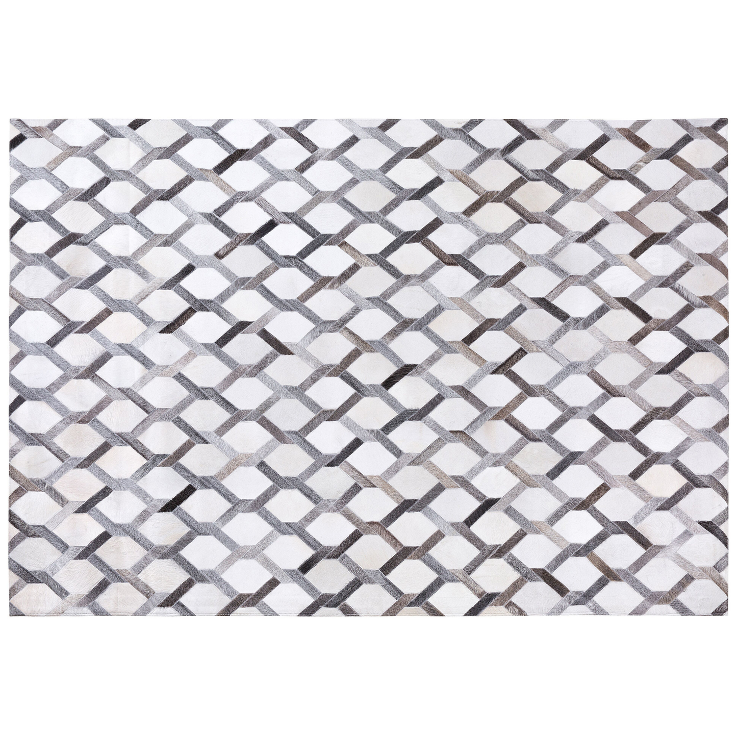 Teppich Kuhfell grau 160 x 230 cm Patchwork Kurzflor AYDIN