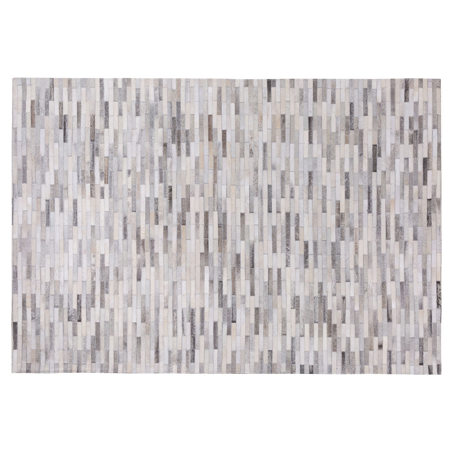 Teppich Kuhfell grau 140 x 200 cm Patchwork Kurzflor AHILLI
