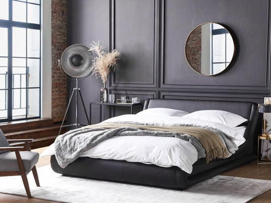 Bett Kunstleder schwarz 180 x 200 cm AVIGNON