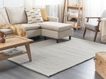 Teppich Wolle hellgrau 140 x 200 cm Kurzflor KILIS