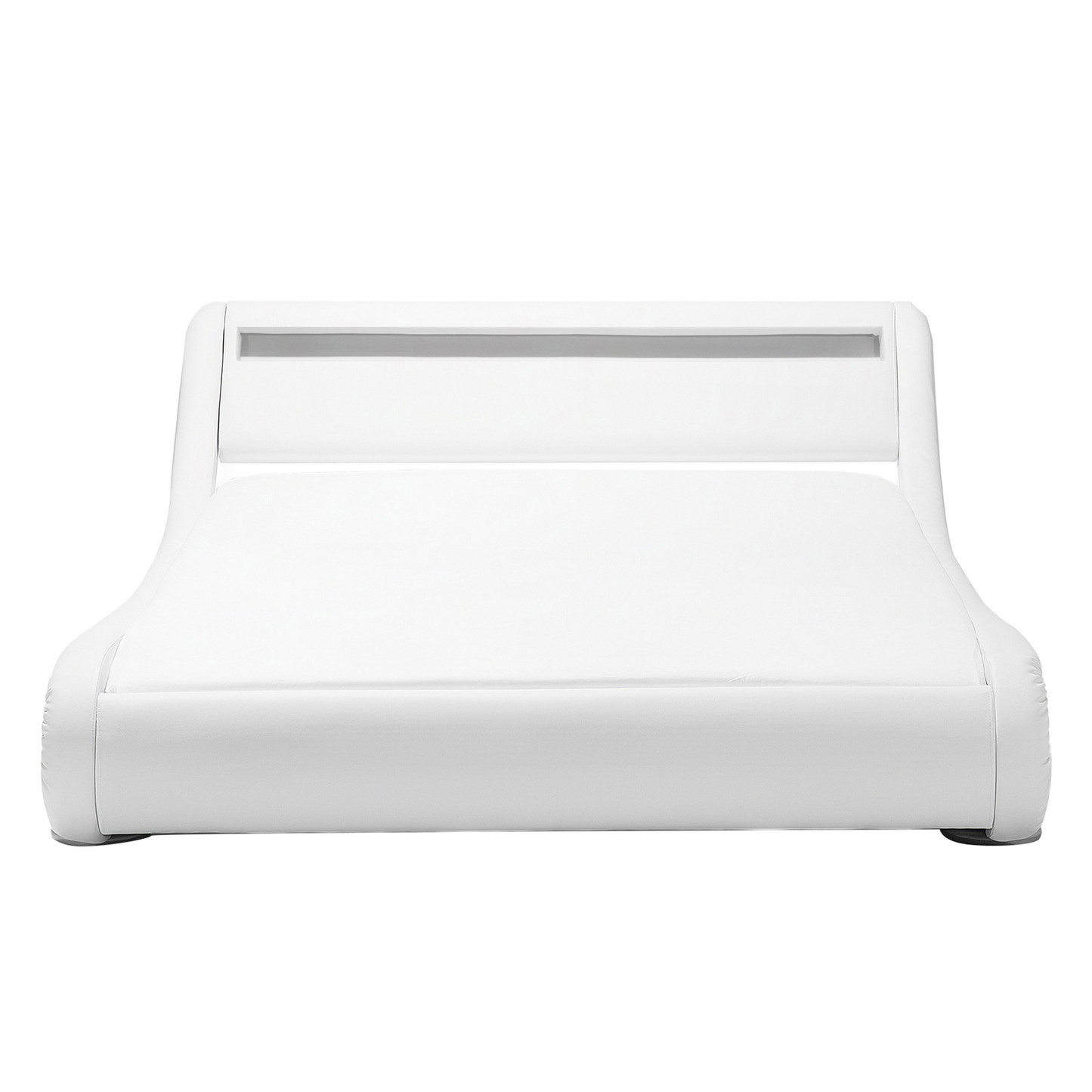 Bett Kunstleder weiss 140 x 200 cm mit LED-Beleuchtung AVIGNON